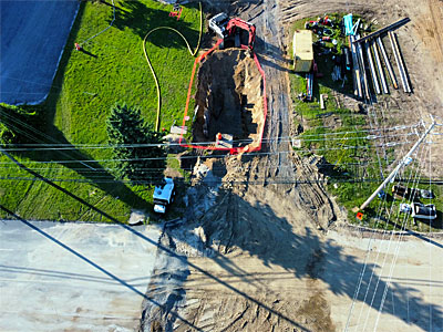 Road collapse sinkhole