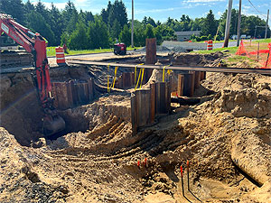 Sinkhole road damage